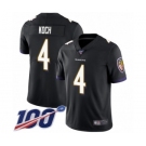 Youth Baltimore Ravens #4 Sam Koch Black Alternate Vapor Untouchable Limited Player 100th Season Football Jersey