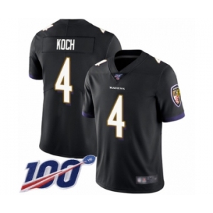 Youth Baltimore Ravens #4 Sam Koch Black Alternate Vapor Untouchable Limited Player 100th Season Football Jersey