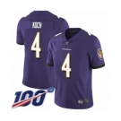 Youth Baltimore Ravens #4 Sam Koch Purple Team Color Vapor Untouchable Limited Player 100th Season Football Jersey
