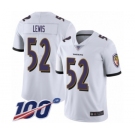 Youth Baltimore Ravens #52 Ray Lewis White Vapor Untouchable Limited Player 100th Season Football Jersey