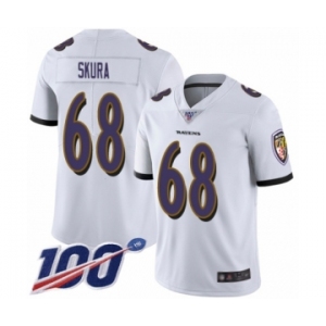 Youth Baltimore Ravens #68 Matt Skura White Vapor Untouchable Limited Player 100th Season Football Jersey