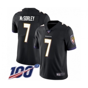 Youth Baltimore Ravens #7 Trace McSorley Black Alternate Vapor Untouchable Limited Player 100th Season Football Jersey