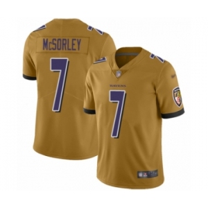 Youth Baltimore Ravens #7 Trace McSorley Limited Gold Inverted Legend Football Jersey
