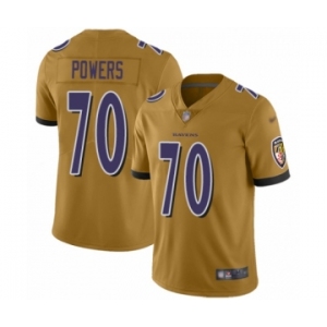 Youth Baltimore Ravens #70 Ben Powers Limited Gold Inverted Legend Football Jersey
