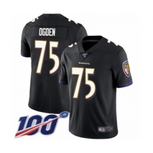 Youth Baltimore Ravens #75 Jonathan Ogden Black Alternate Vapor Untouchable Limited Player 100th Season Football Jersey