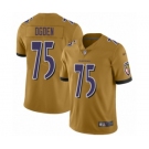 Youth Baltimore Ravens #75 Jonathan Ogden Limited Gold Inverted Legend Football Jersey