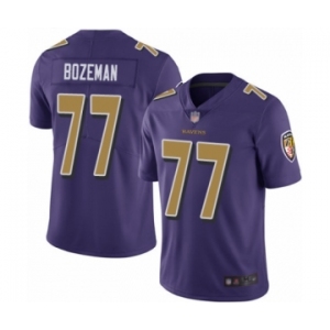 Youth Baltimore Ravens #77 Bradley Bozeman Limited Purple Rush Vapor Untouchable Football Jersey