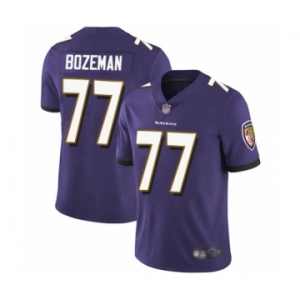 Youth Baltimore Ravens #77 Bradley Bozeman Purple Team Color Vapor Untouchable Limited Player Football Jersey