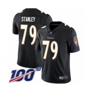 Youth Baltimore Ravens #79 Ronnie Stanley Black Alternate Vapor Untouchable Limited Player 100th Season Football Jersey