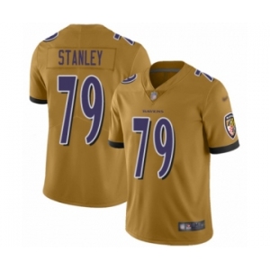 Youth Baltimore Ravens #79 Ronnie Stanley Limited Gold Inverted Legend Football Jersey