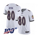 Youth Baltimore Ravens #80 Miles Boykin White Vapor Untouchable Limited Player 100th Season Football Jersey