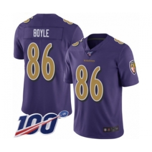 Youth Baltimore Ravens #86 Nick Boyle Limited Purple Rush Vapor Untouchable 100th Season Football Jersey