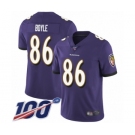 Youth Baltimore Ravens #86 Nick Boyle Purple Team Color Vapor Untouchable Limited Player 100th Season Football Jersey