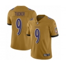 Youth Baltimore Ravens #9 Justin Tucker Limited Gold Inverted Legend Football Jersey