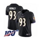 Youth Baltimore Ravens #93 Chris Wormley Black Alternate Vapor Untouchable Limited Player 100th Season Football Jersey