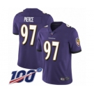 Youth Baltimore Ravens #97 Michael Pierce Purple Team Color Vapor Untouchable Limited Player 100th Season Football Jersey