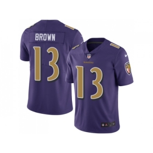 Youth Nike Baltimore Ravens #13 John Brown Purple Stitched NFL Limited Rush Jersey