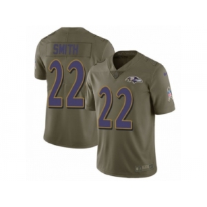 Youth Nike Baltimore Ravens #22 Jimmy Smith Limited Olive 2017 Salute to Service NFL Jersey