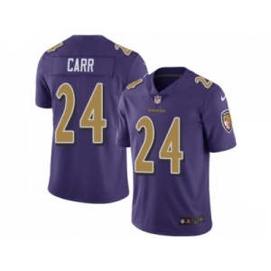 Youth Nike Baltimore Ravens #24 Brandon Carr Limited Purple Rush NFL Jersey