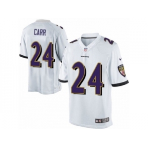 Youth Nike Baltimore Ravens #24 Brandon Carr Limited White NFL Jersey