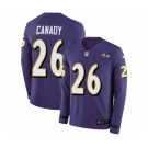 Youth Nike Baltimore Ravens #26 Maurice Canady Limited Purple Therma Long Sleeve NFL Jersey
