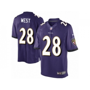 Youth Nike Baltimore Ravens #28 Terrance West Limited Purple Team Color NFL Jersey