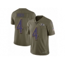Youth Nike Baltimore Ravens #4 Sam Koch Limited Olive 2017 Salute to Service NFL Jersey