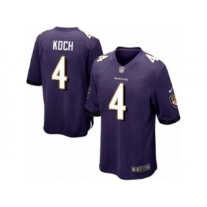 Youth Nike Baltimore Ravens #4 Sam Koch Purple Team Color NFL Jersey