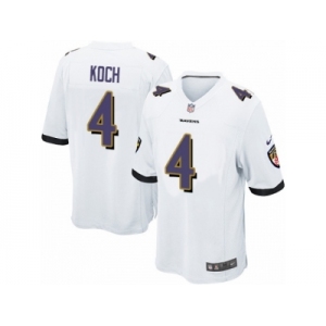 Youth Nike Baltimore Ravens #4 Sam Koch White NFL Jersey
