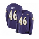 Youth Nike Baltimore Ravens #46 Morgan Cox Limited Purple Therma Long Sleeve NFL Jersey