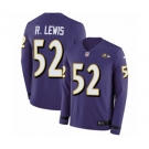 Youth Nike Baltimore Ravens #52 Ray Lewis Limited Purple Therma Long Sleeve NFL Jersey