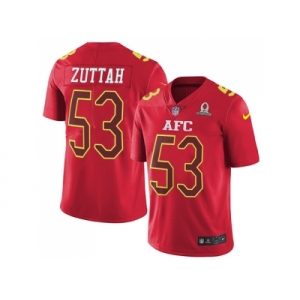 Youth Nike Baltimore Ravens #53 Jeremy Zuttah Red Stitched NFL Limited AFC 2017 Pro Bowl Jersey