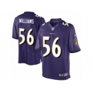 Youth Nike Baltimore Ravens #56 Tim Williams Limited Purple Team Color NFL Jersey