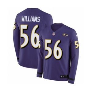 Youth Nike Baltimore Ravens #56 Tim Williams Limited Purple Therma Long Sleeve NFL Jersey