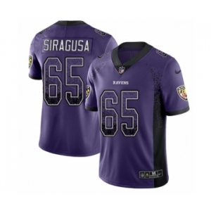 Youth Nike Baltimore Ravens #65 Nico Siragusa Limited Purple Rush Drift Fashion NFL Jersey