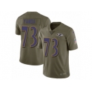Youth Nike Baltimore Ravens #73 Marshal Yanda Limited Olive 2017 Salute to Service NFL Jersey