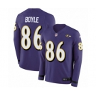 Youth Nike Baltimore Ravens #86 Nick Boyle Limited Purple Therma Long Sleeve NFL Jersey