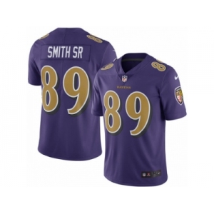 Youth Nike Baltimore Ravens #89 Steve Smith Sr Limited Purple Rush NFL Jersey