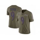 Youth Nike Baltimore Ravens #9 Justin Tucker Limited Olive 2017 Salute to Service NFL Jersey