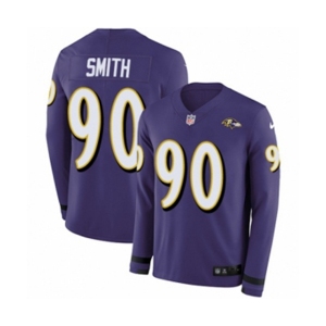 Youth Nike Baltimore Ravens #90 Za'Darius Smith Limited Purple Therma Long Sleeve NFL Jersey