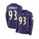 Youth Nike Baltimore Ravens #93 Chris Wormley Limited Purple Therma Long Sleeve NFL Jersey