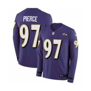 Youth Nike Baltimore Ravens #97 Michael Pierce Limited Purple Therma Long Sleeve NFL Jersey