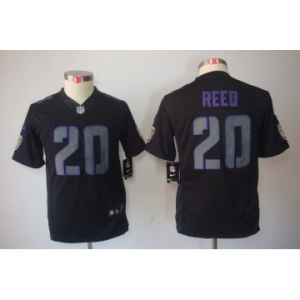 nike youth nfl jerseys baltimore ravens #20 reed black[nike impact limited]