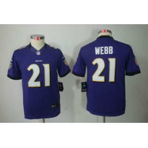 nike youth nfl jerseys baltimore ravens #21 webb purple[nike limited]