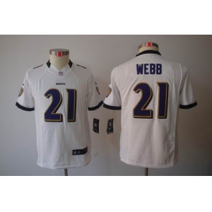 nike youth nfl jerseys baltimore ravens #21 webb white[nike limited]