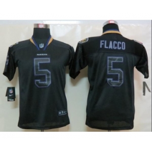 nike youth nfl jerseys baltimore ravens #5 flacco black[nike lights out]