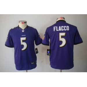 nike youth nfl jerseys baltimore ravens #5 flacco purple[nike limited]