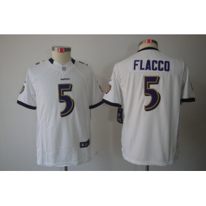 nike youth nfl jerseys baltimore ravens #5 flacco white[nike limited]
