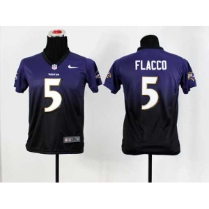 nike youth nfl jerseys baltimore ravens #5 joe flacco purple-grey[nike drift fashion][second version]