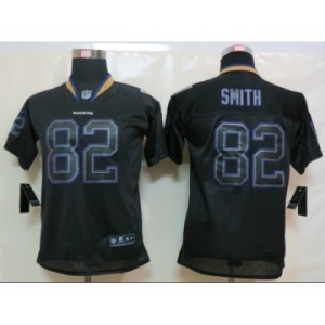 nike youth nfl jerseys baltimore ravens #82 smith black[nike lights out]